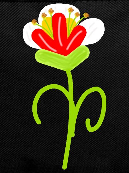 Playful Red Flower Doodle Art