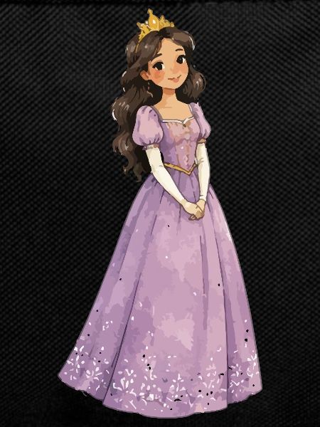 Princesse violette avec couronne