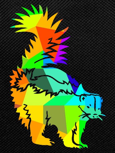 Skunk Rainbow Animals Polygon