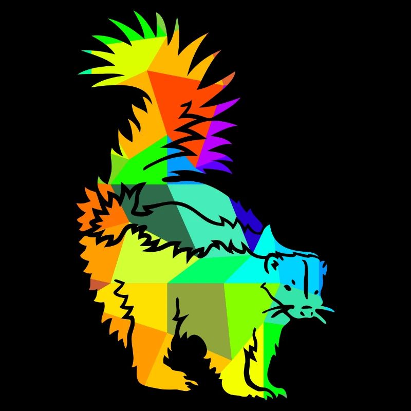 Skunk Rainbow Animals Polygon
