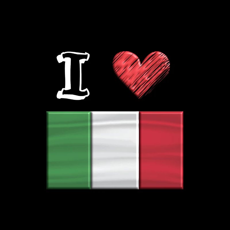 J’aime l’Italie drapeau 3 D