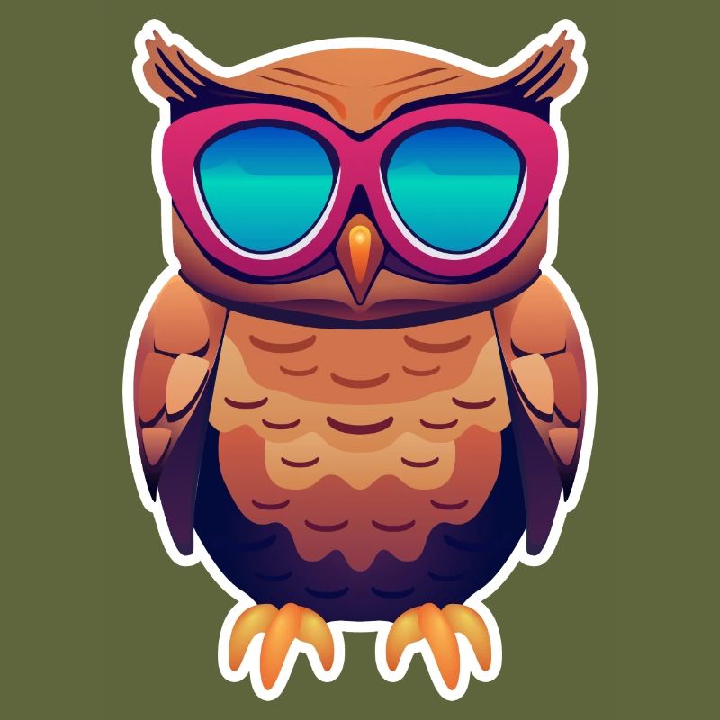 coole Eule mit Sonnenbrille