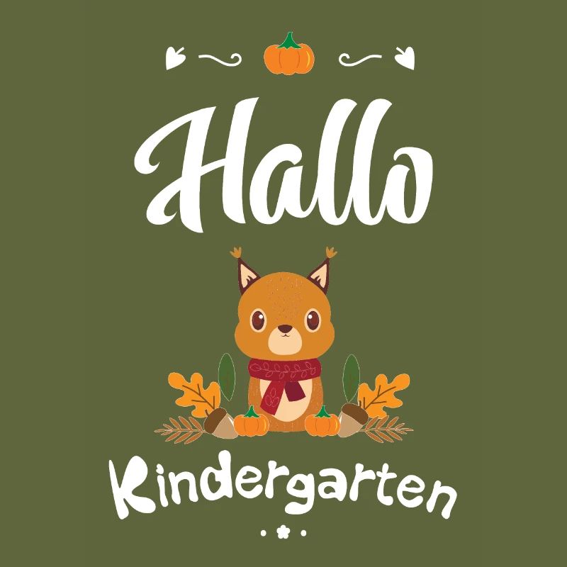 süßes Eichhörnchen Design mit Herbstmotiven