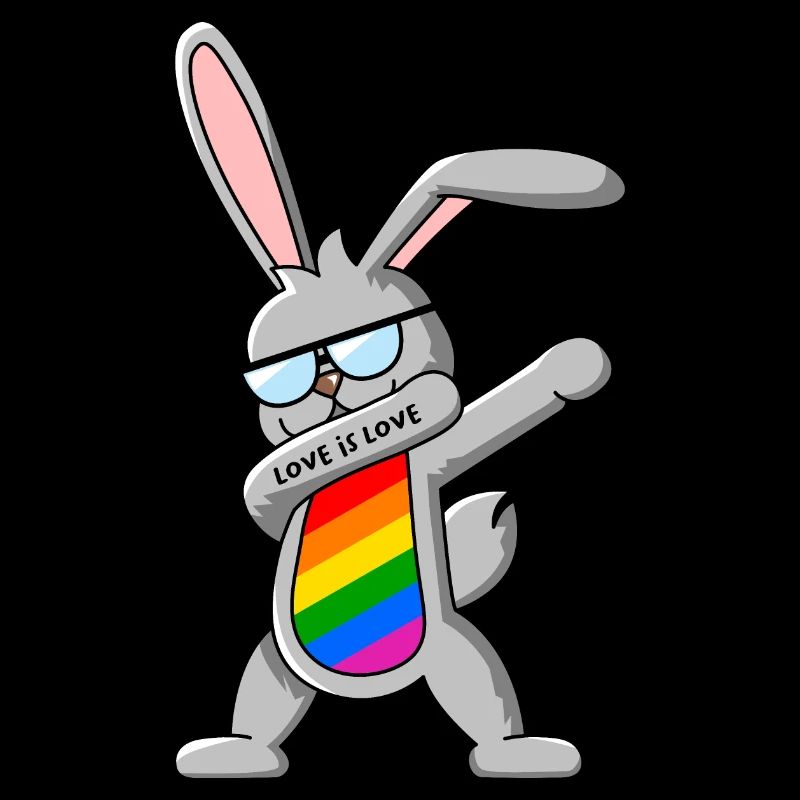 Gay Pride Dab Dance Bunny