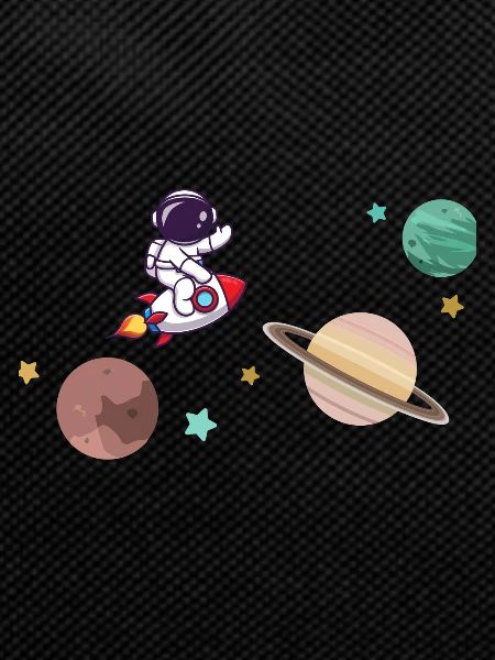 Astronaut on rocket in space