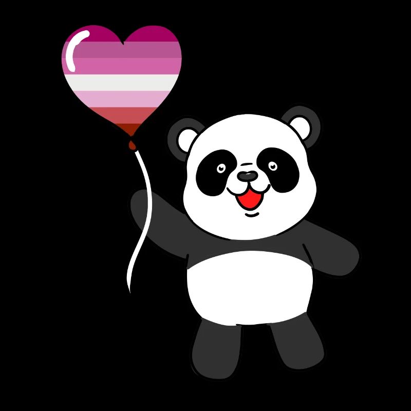 Panda Lesbian Heart Balloon