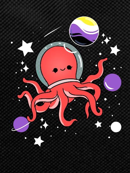 Octopus Astronaut Nonbinary Pride