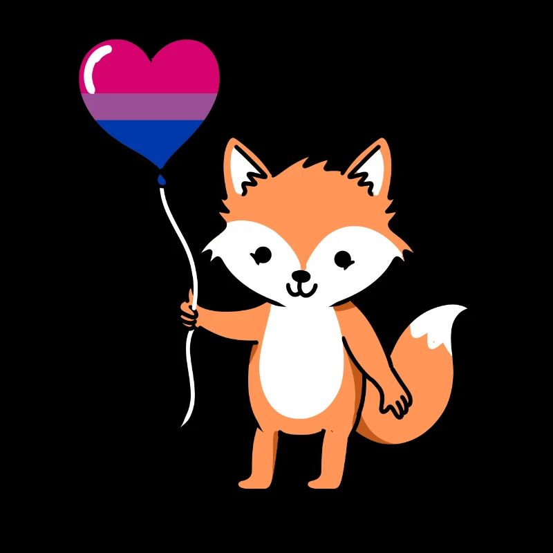 Fuchs Herzballon Bisexual Pride