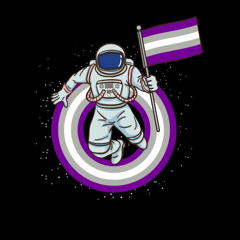 Astronaut Graugeschlechtlicher Stolz Pride Flagge