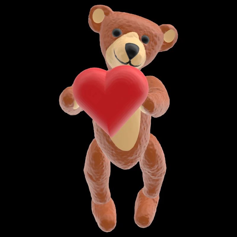 Valentine-Teddy mit Herz (3D-Optik)