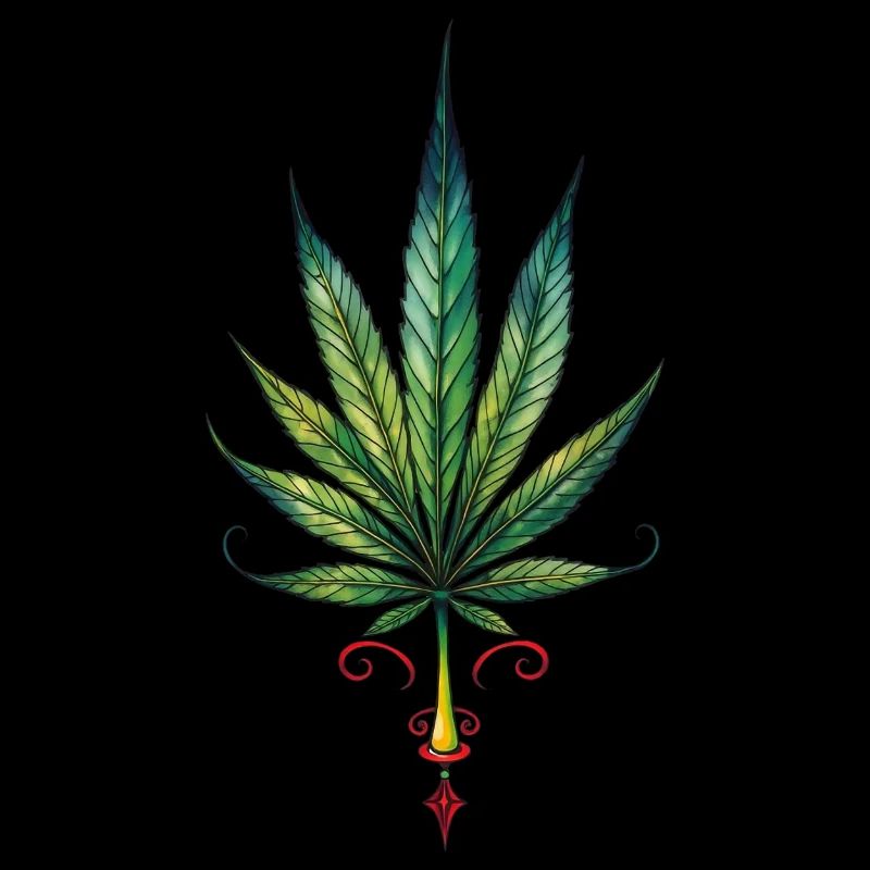 Feuille de cannabis - Marijuana TATTOO 2