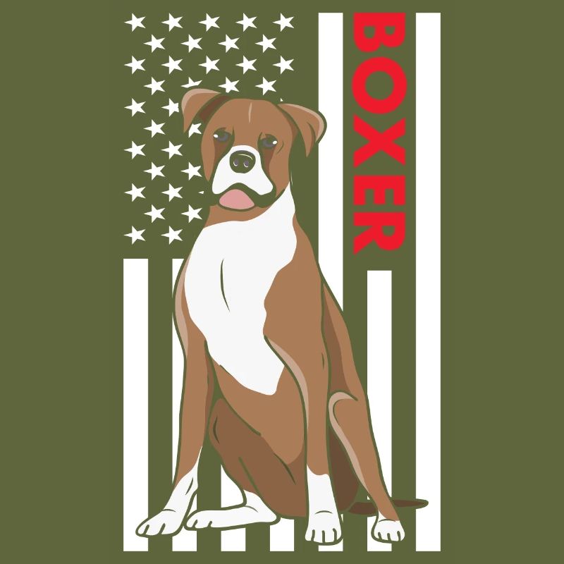 Boxer Us Flag