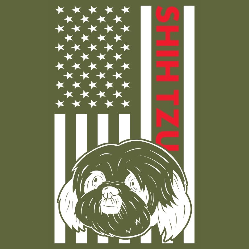 Shih Tzu Us Flag