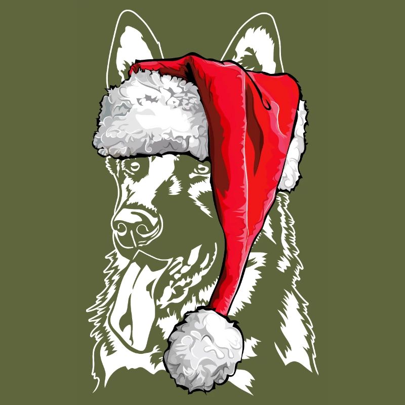 Santa German Shepherd Christmas Wilsigns