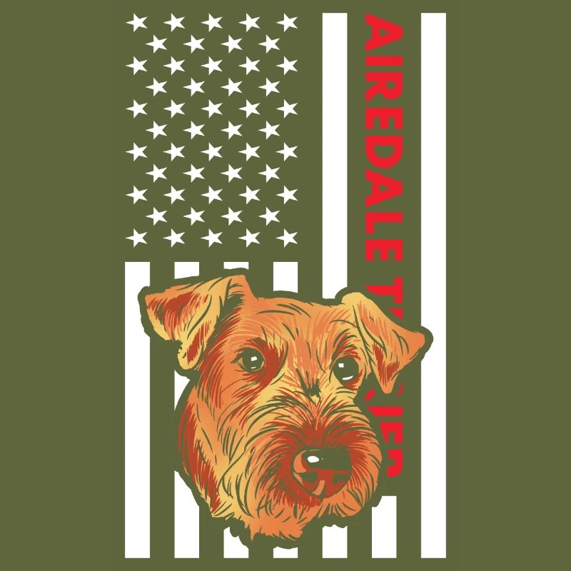 Airedale Terrier Us drapeau
