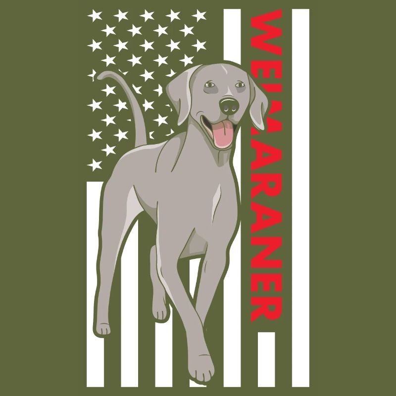 Weimaraner Us Flag