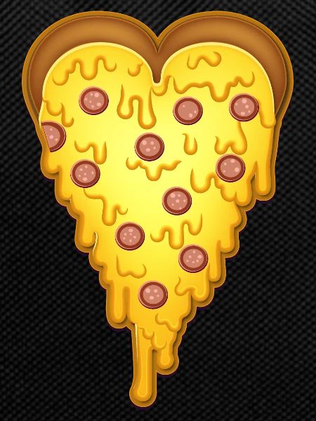 Valentine's day pizza heart