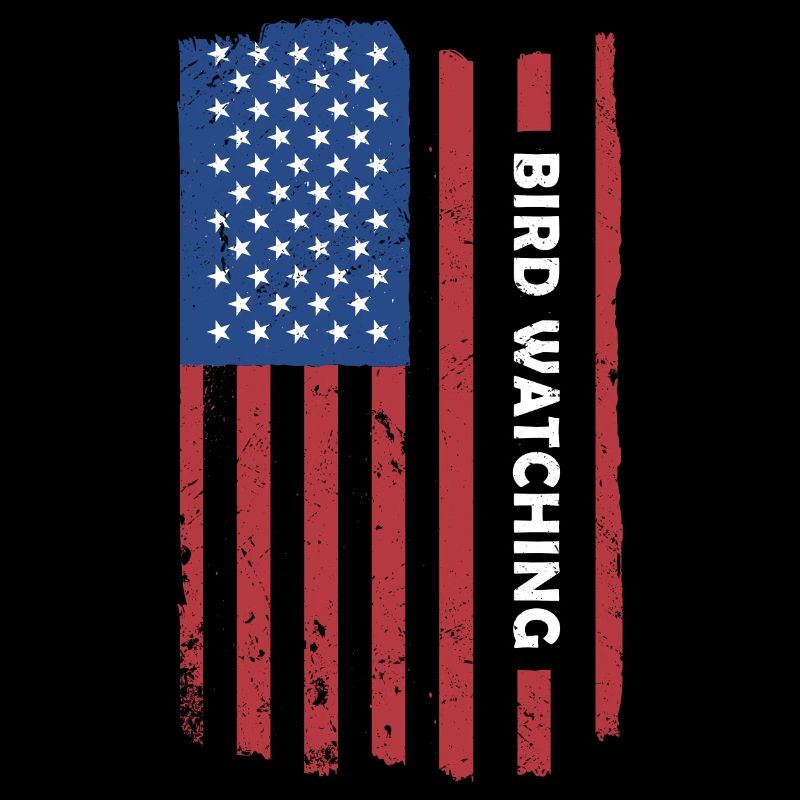 Bird Watcher Us Flag Bird Watching