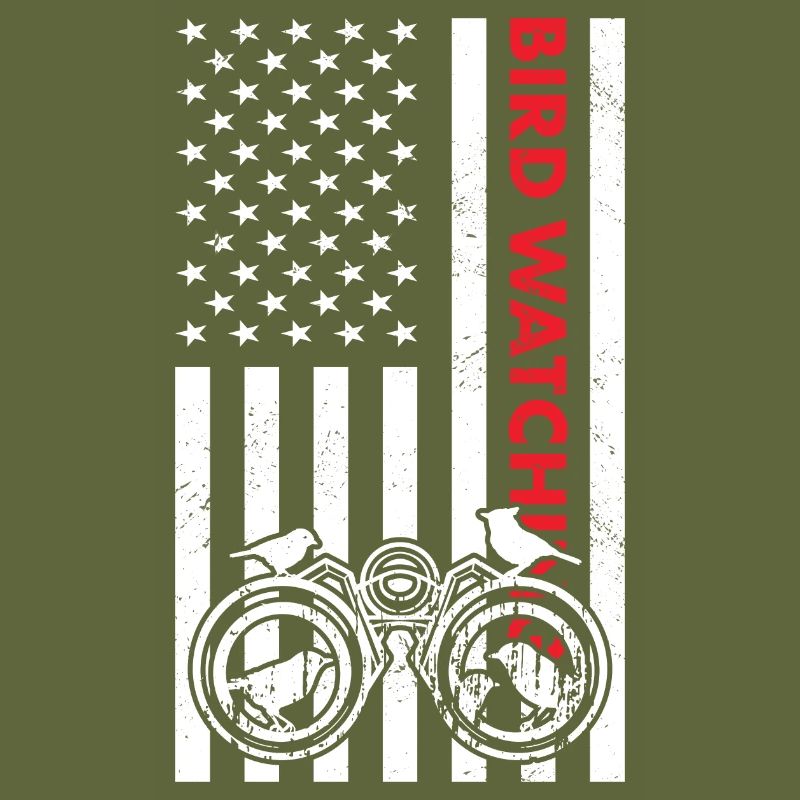 Bird Watcher Us Flag Bird Watching