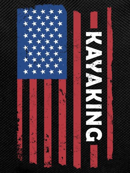Kayaker Us Flag Kayaking