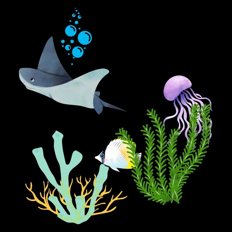 Ray Jellyfish Underwater World Coral Fish