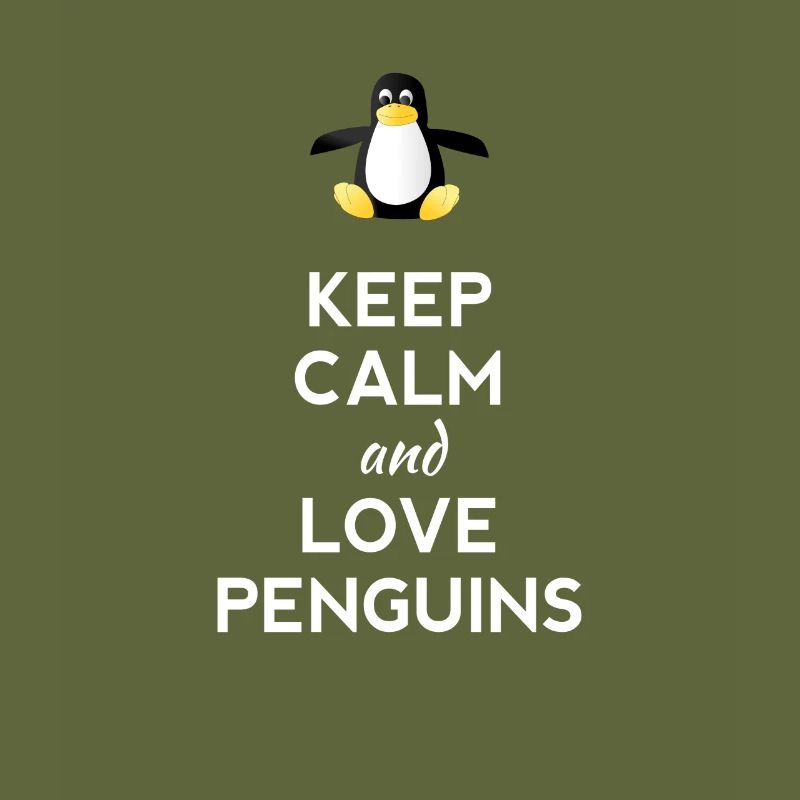 keep calm love pingouin Linux nerd ordinateur cpu lo