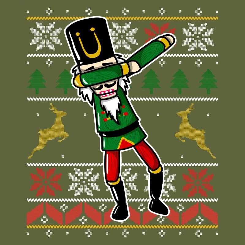 Dabbing Nutcracker - Dab Ugly Sweater Design
