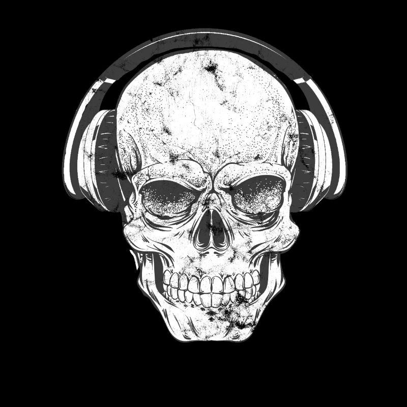 crâne DJ avec un casque