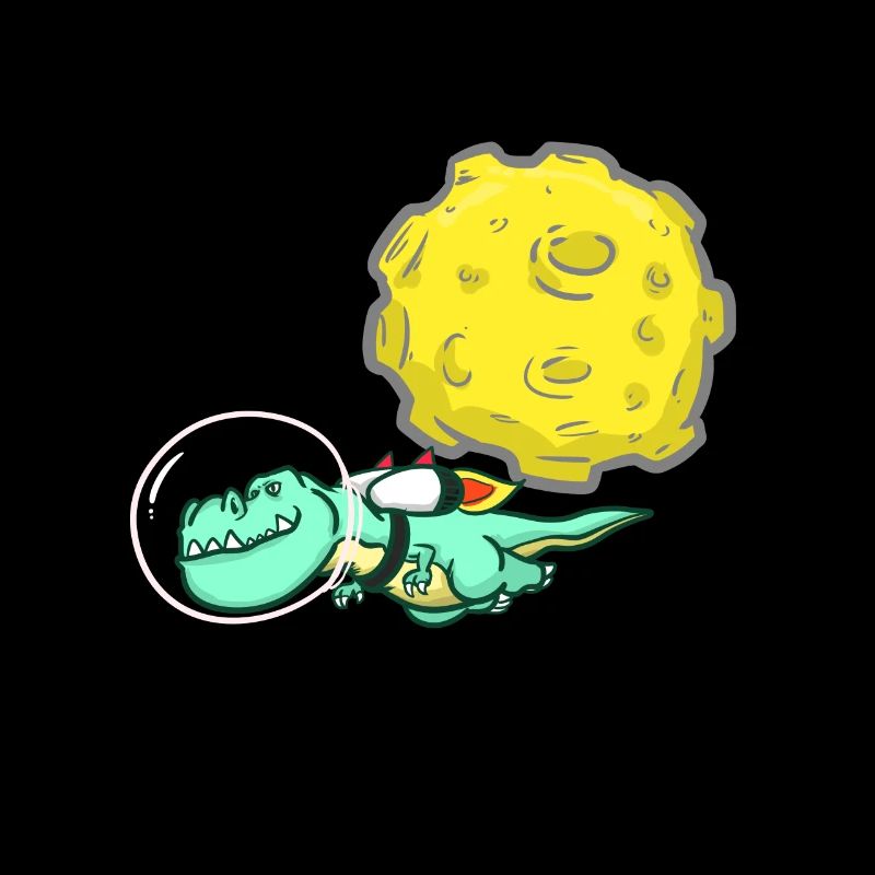 Dino - T-Rex - Moon - Space - Astronaut
