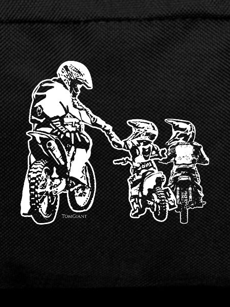 Biker Dad und zwei Kinder