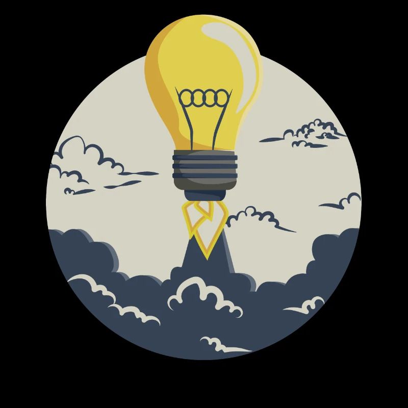 Light bulb rocket, for entrepreneurs and startups