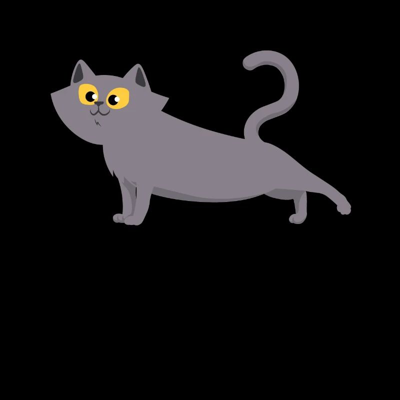 Graue Katze Stretching