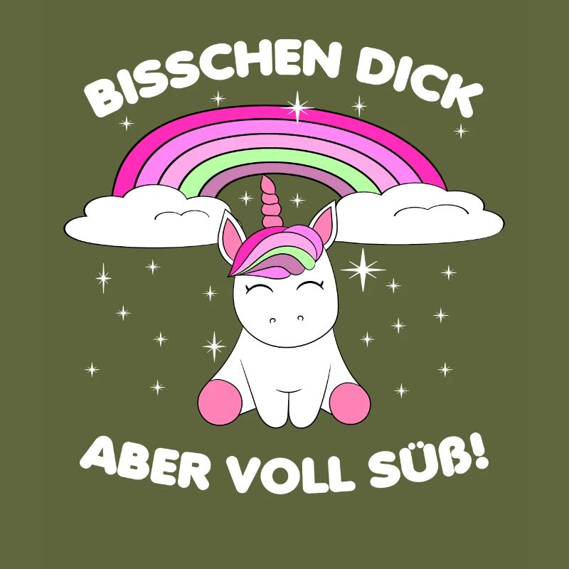 Dickes Einhorn mit Regenbogen