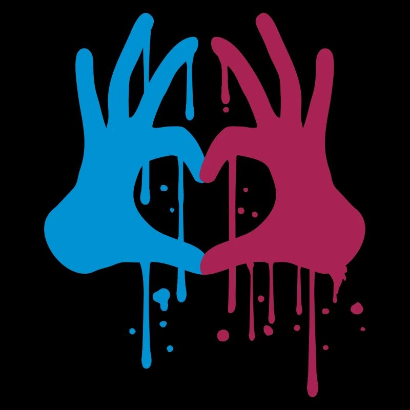 graffiti drops spray color 2 haende paar team ha