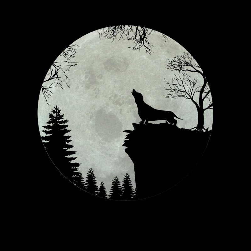 Dachshund Teckel Dachshund Moon Gift (0287)