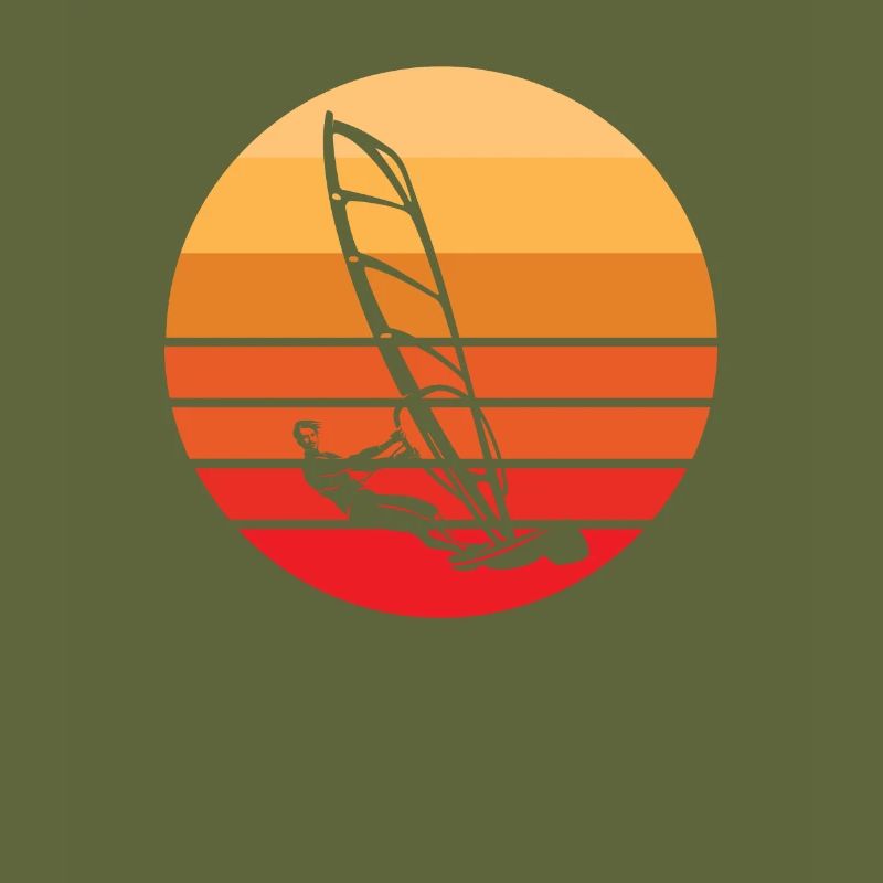 Windsurfing Retro Sunset