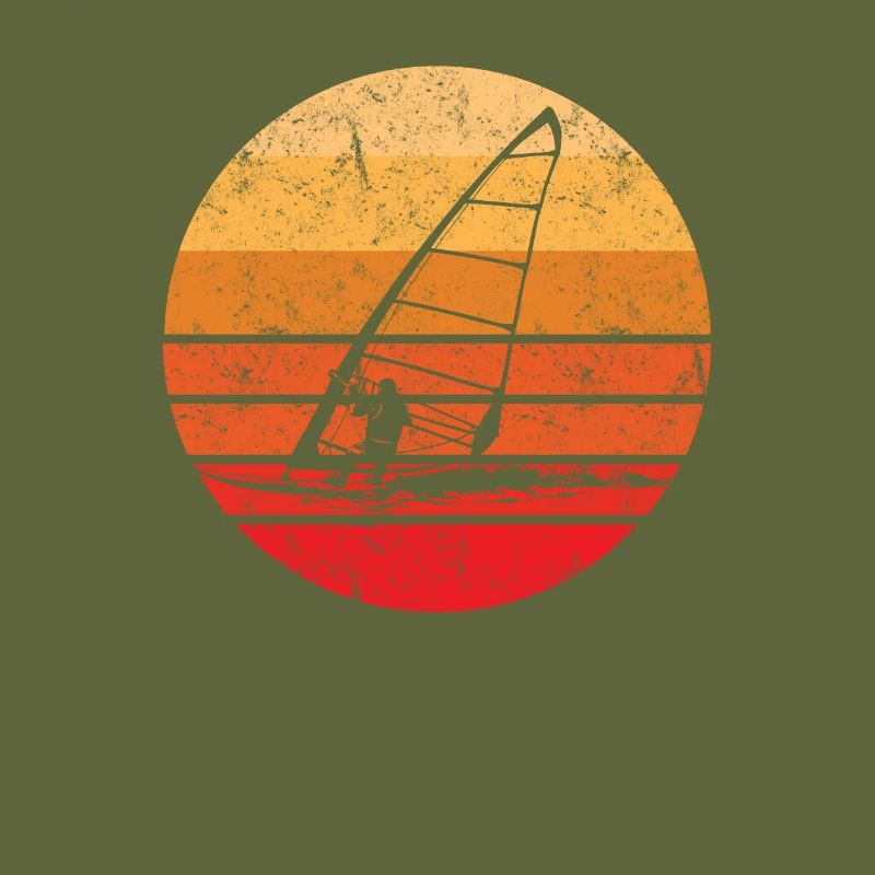 Retro Windsurfing Sunset