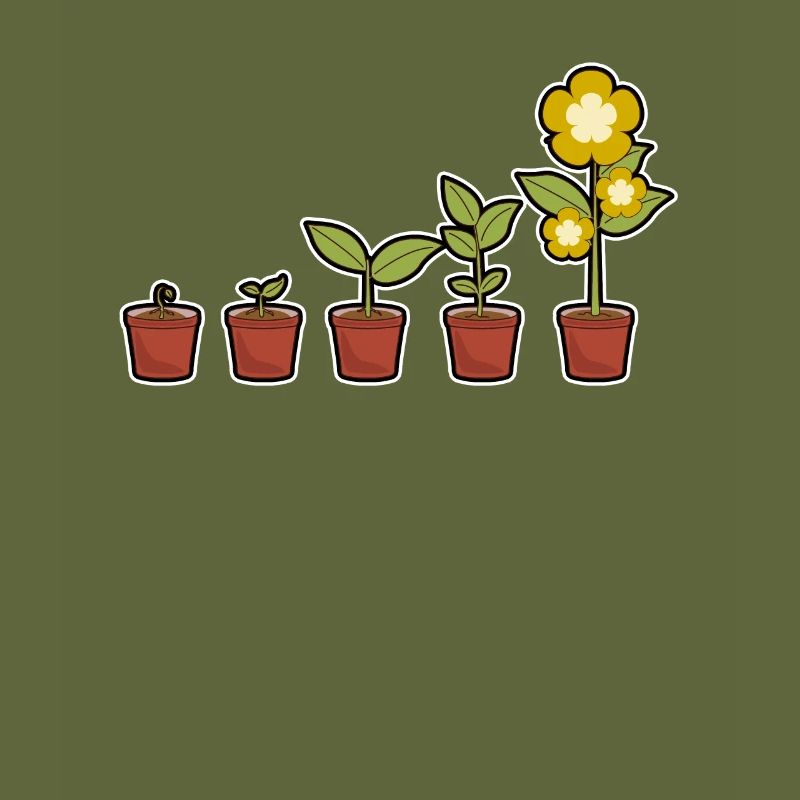 Evolution einer Blumen im Topf blühend