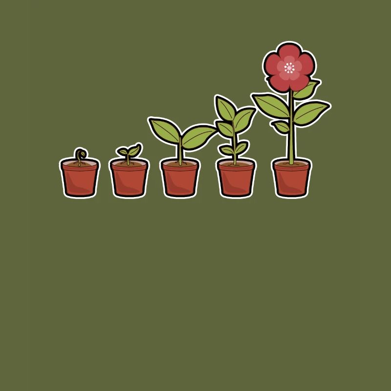 Evolution einer Blumen im Topf blühend