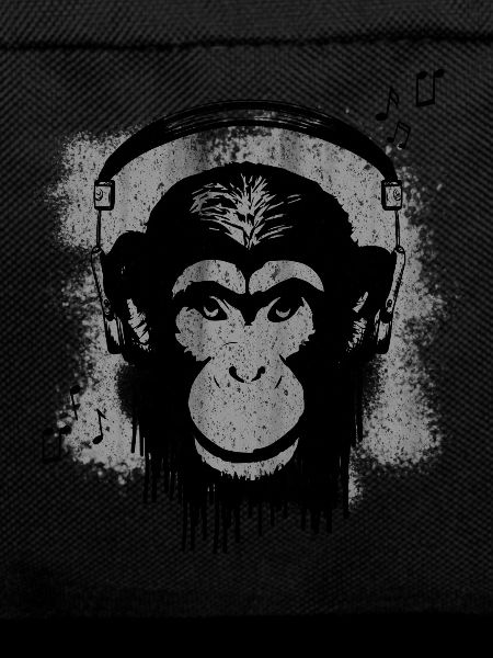 Monkey with headphones / music
