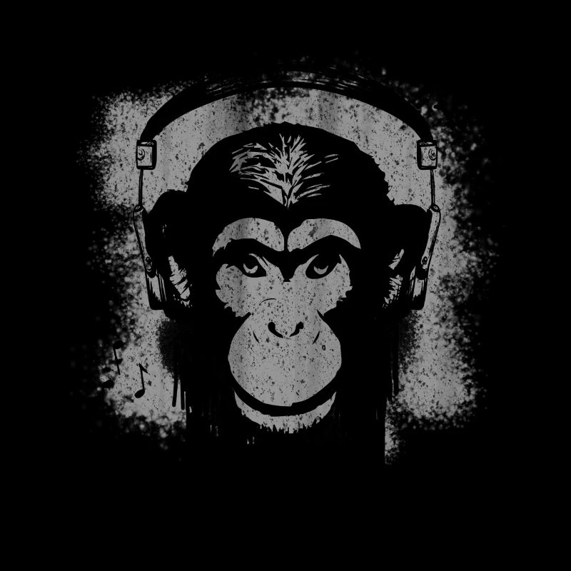 Affe mit Kopfhörer / Musik