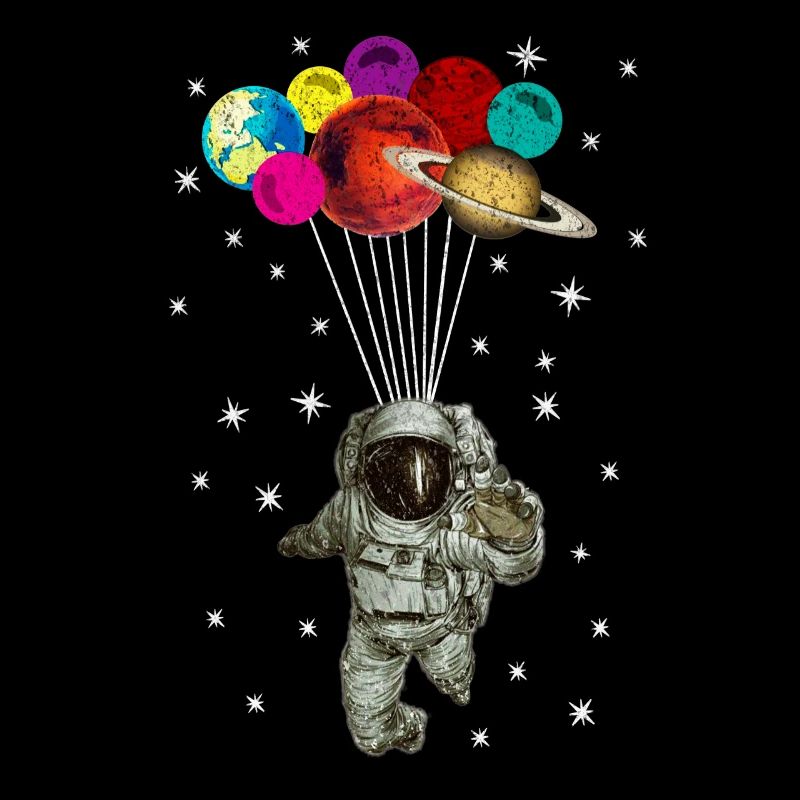 Astronaut mit Luftballons