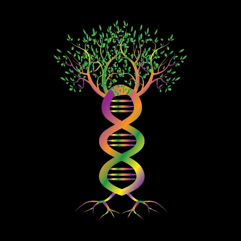 DNA Tree Plant Abstract Colored Genetics Gift