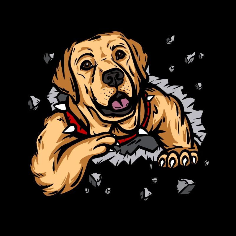 Labrador dog comes through wall wall gift idea