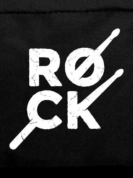 Rock text with drumsticks