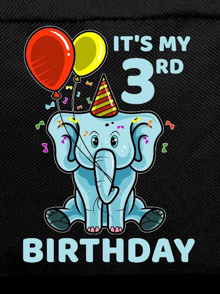 Cute 3rd Third Birthday Elephant