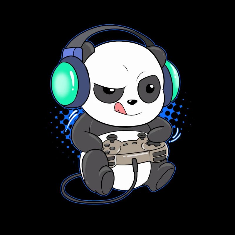 Panda Bear Gaming Video Game Gamer Computer Console