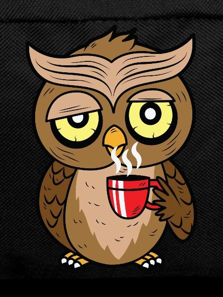 Owl Caffeine tired coffee owl