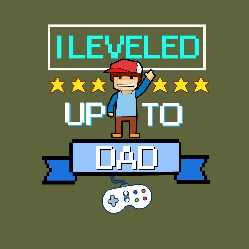 Level Up Daddy Daddy Rétro Pixel Gamer Gaming Daddy