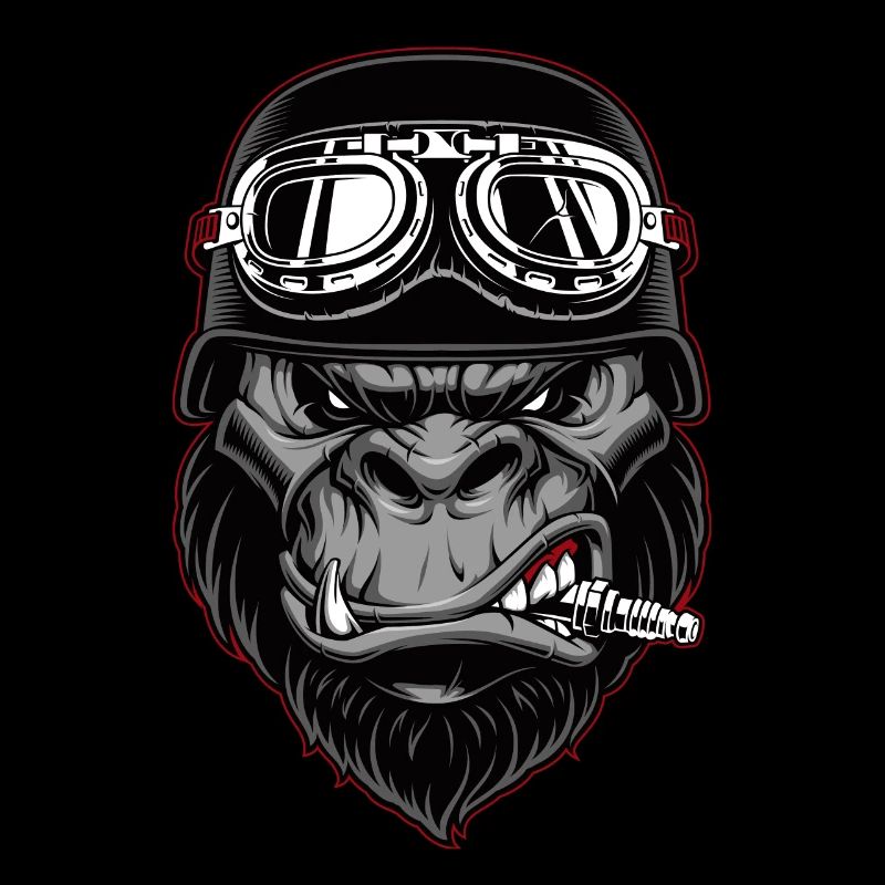 Biker Gorilla Motorcycle Silverback Monkey Gift